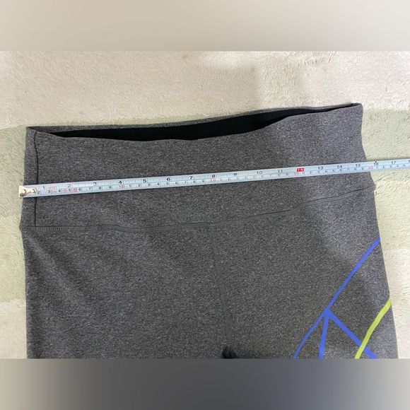 RBX live life active capri leggings women Size L grey with blue and green strip - Picture 4 of 11